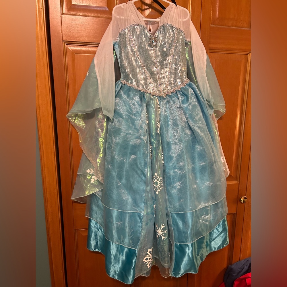 Disney store EXCLUSIVE Frozen deluxe Elsa costume. Used- great condition.